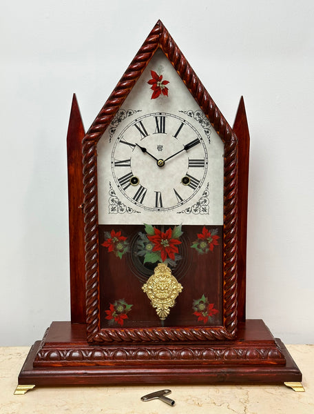 Antique Steeple Waterbury Hammer on Coil Chime Mantel Clock | Adelaide Clocks