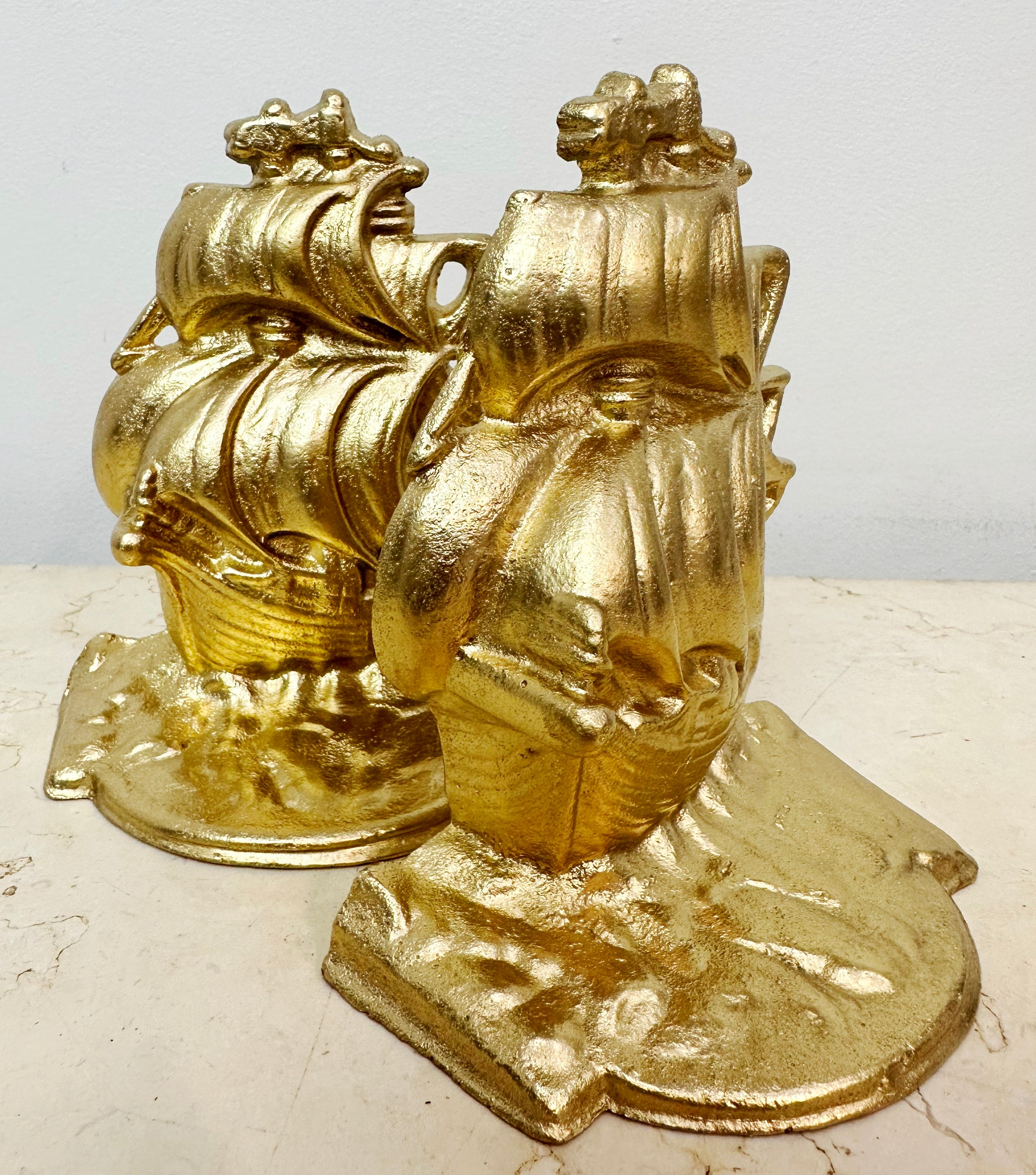 Vintage Brass Ship Bookends | Adelaide Clocks