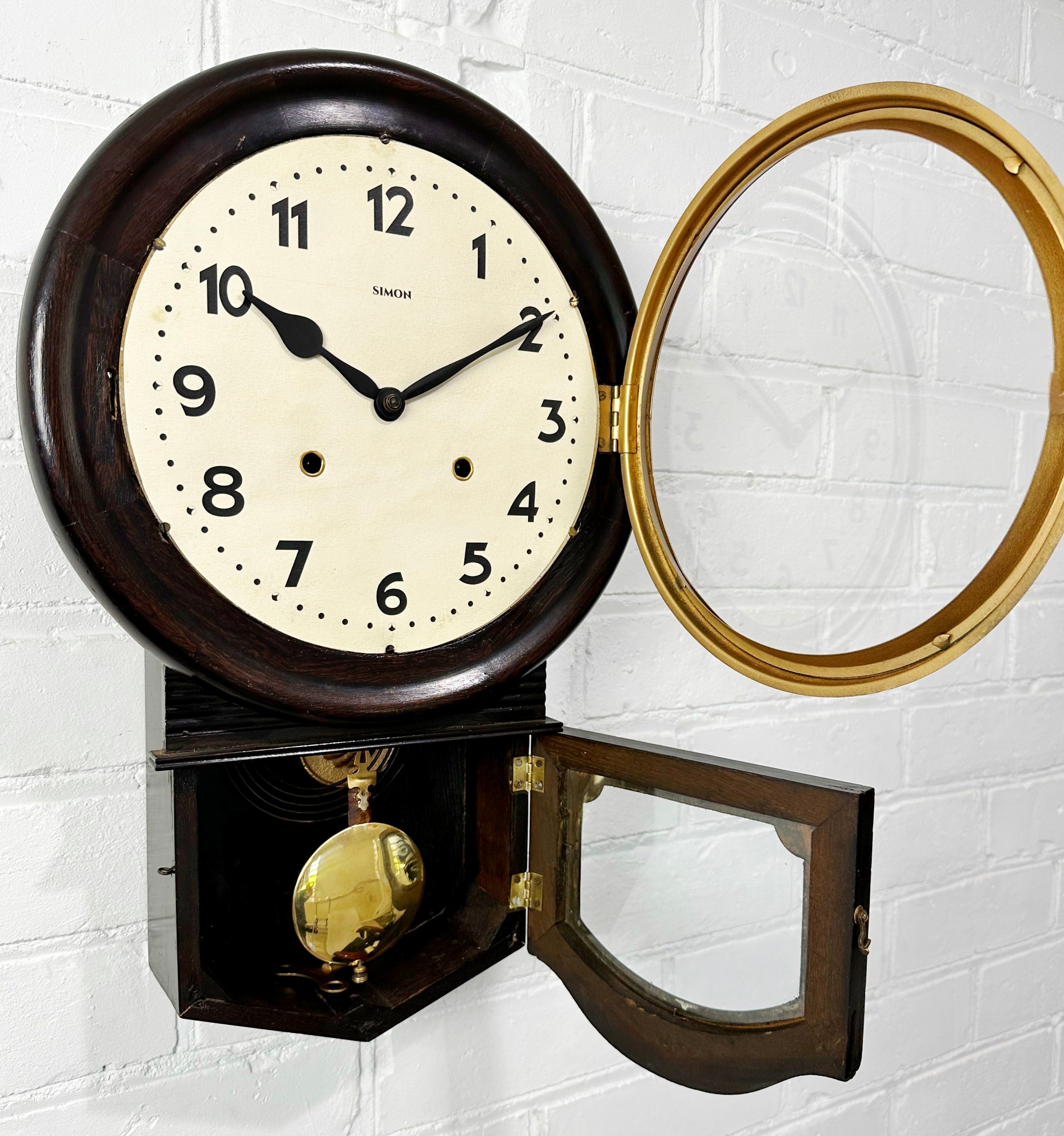 Antique Drop Dial Hammer on Coil Strike Regulator Simon Wall Clock | Adelaide Clocks