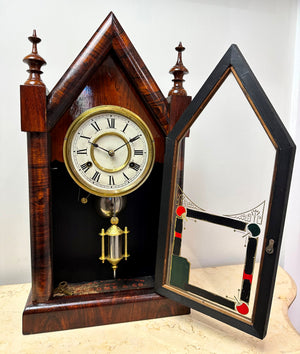 Antique New Haven Jerome Cathedral Steeple Mantel Clock | Adelaide Clocks