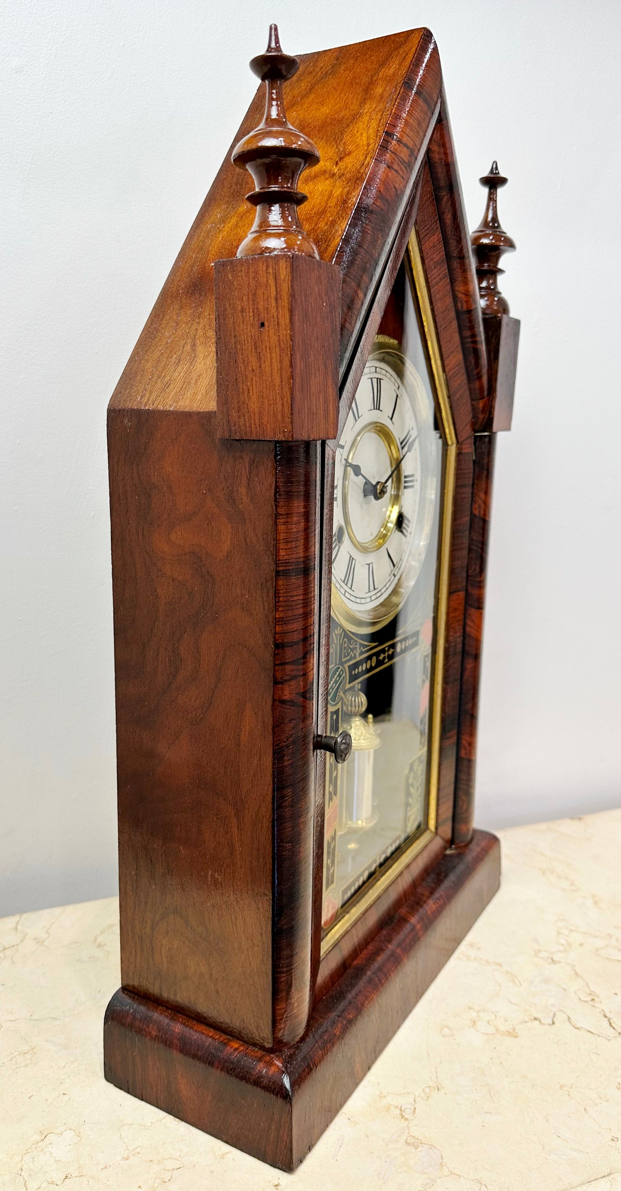 Antique New Haven Jerome Cathedral Steeple Mantel Clock | Adelaide Clocks