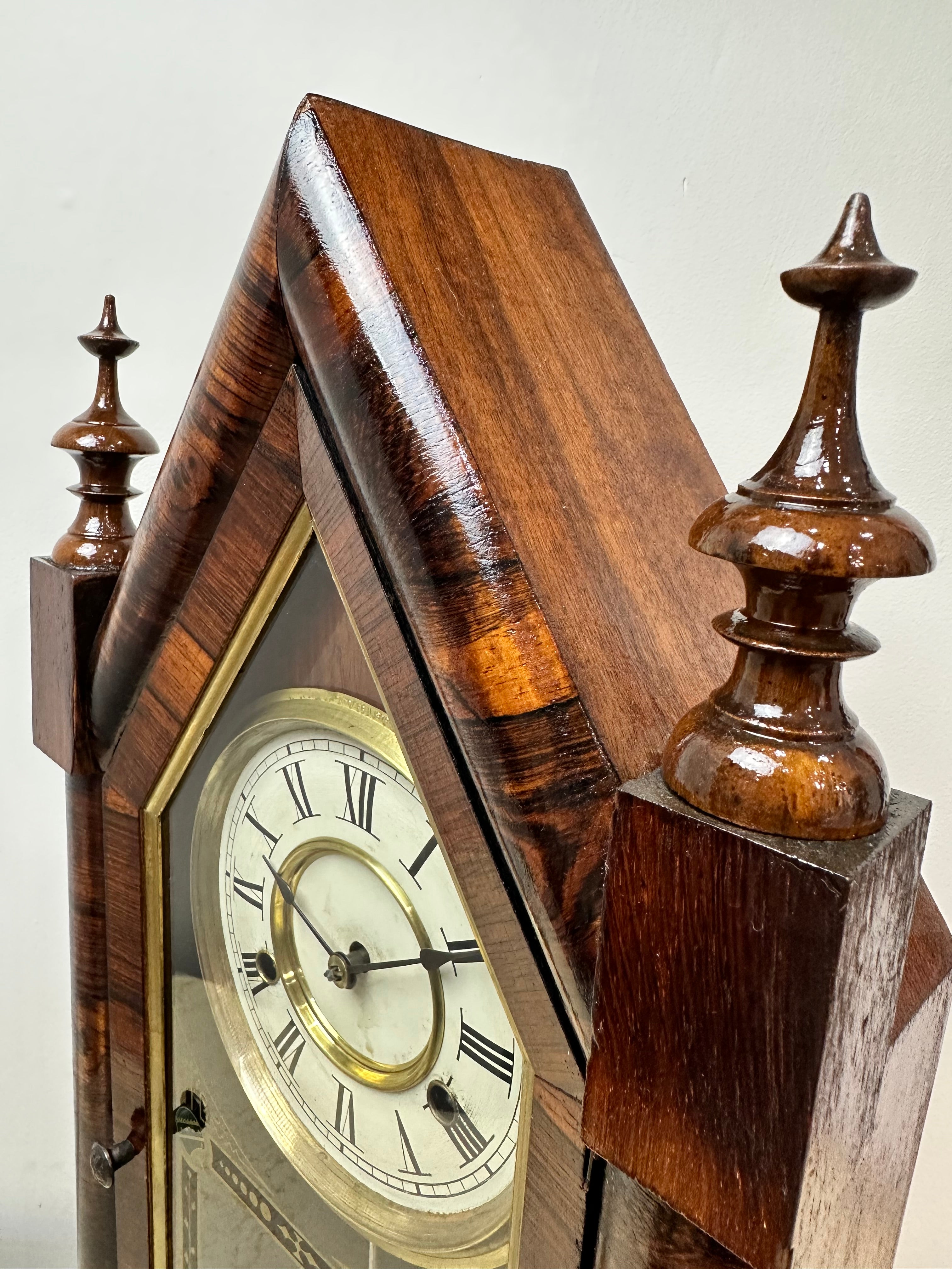 Antique New Haven Jerome Cathedral Steeple Mantel Clock | Adelaide Clocks