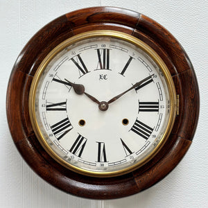 Antique Round Station Drop Dial Hammer on Coil Chime Wall Clock | Adelaide Clocks