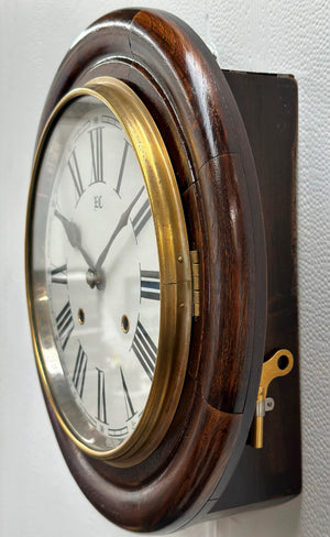 Antique Round Station Drop Dial Hammer on Coil Chime Wall Clock | Adelaide Clocks