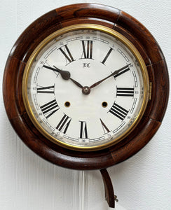 Antique Round Station Drop Dial Hammer on Coil Chime Wall Clock | Adelaide Clocks