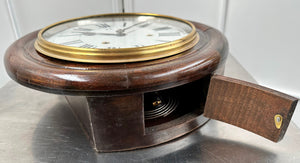 Antique Round Station Drop Dial Hammer on Coil Chime Wall Clock | Adelaide Clocks