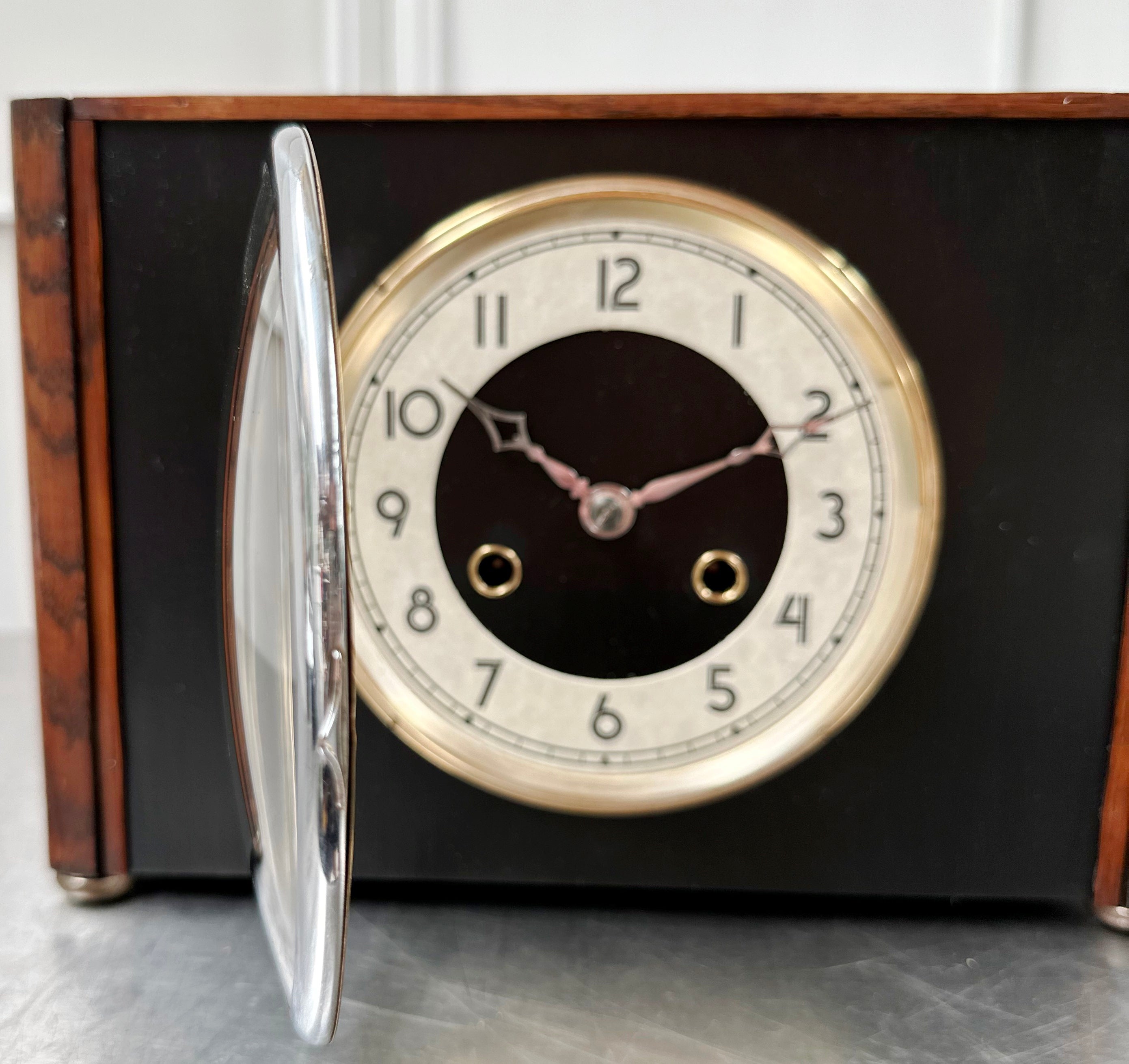 Vintage Art Deco Hammer on Rods Bim Bam Strike Mantel Clock | Adelaide Clocks