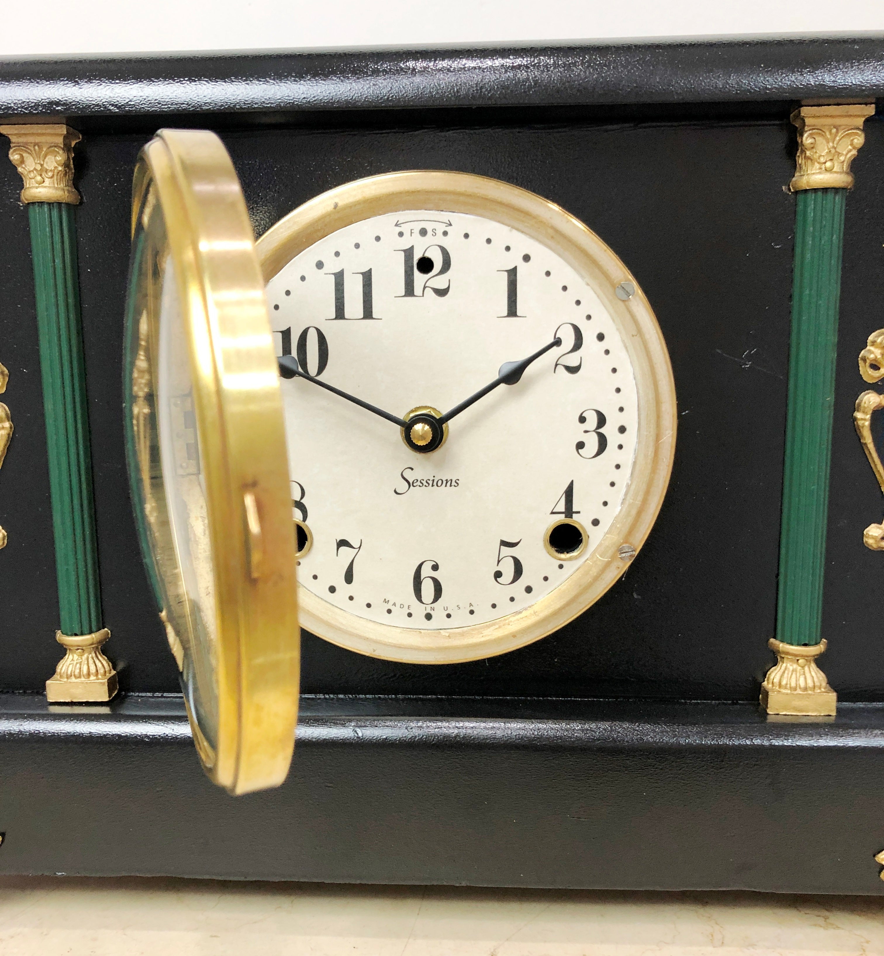 Antique Sessions Battery Mantel Clock | Adelaide Clocks