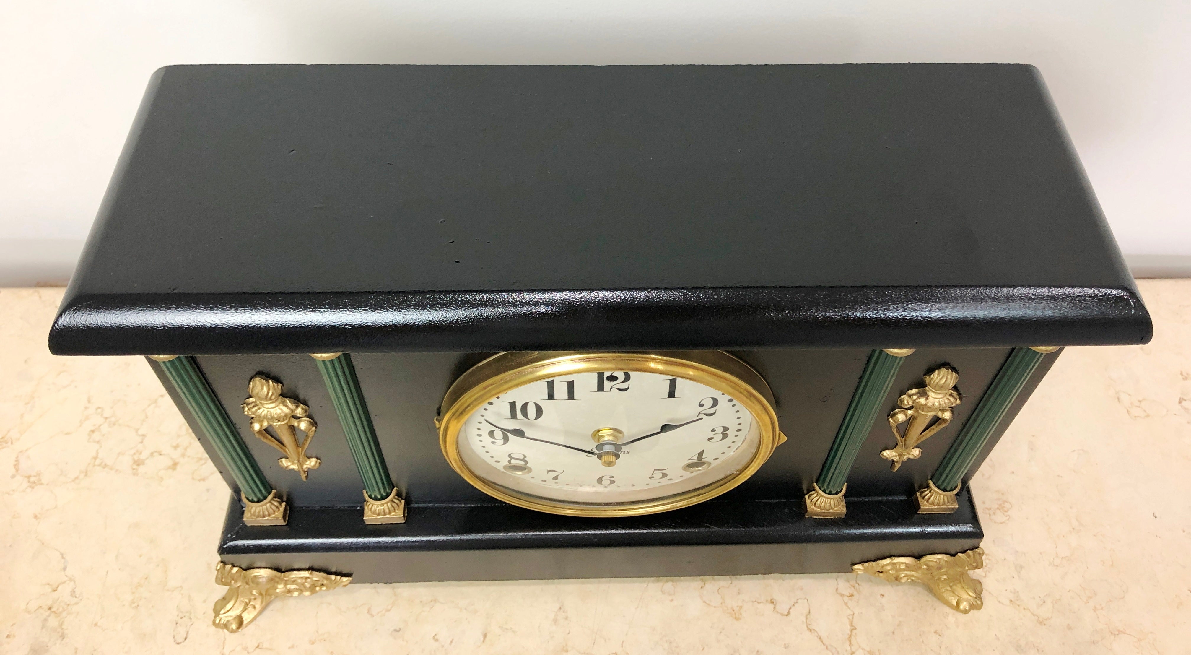 Antique Sessions Battery Mantel Clock | Adelaide Clocks