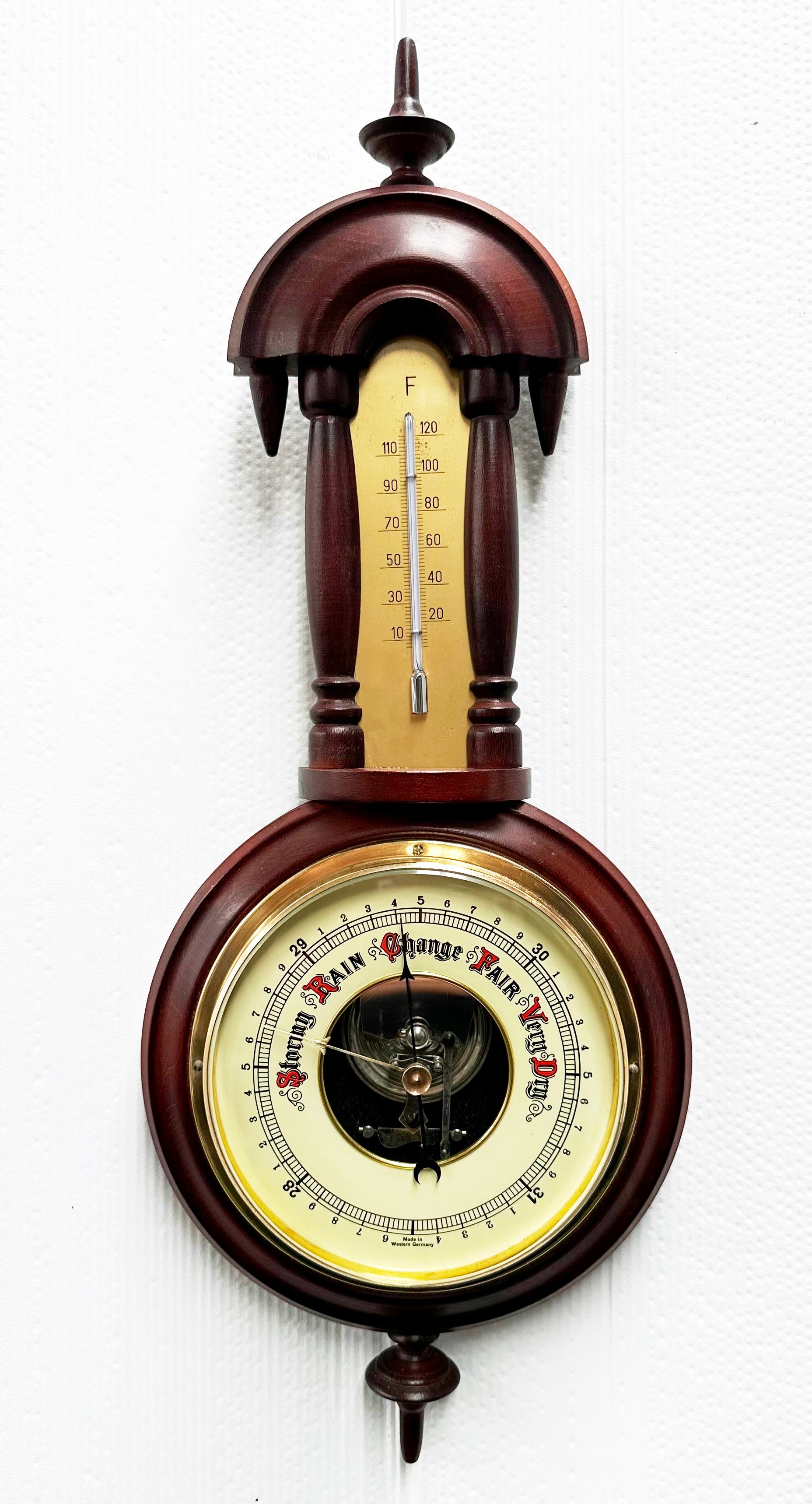 Vintage West German Wall Barometer & Thermometer | Adelaide Clocks