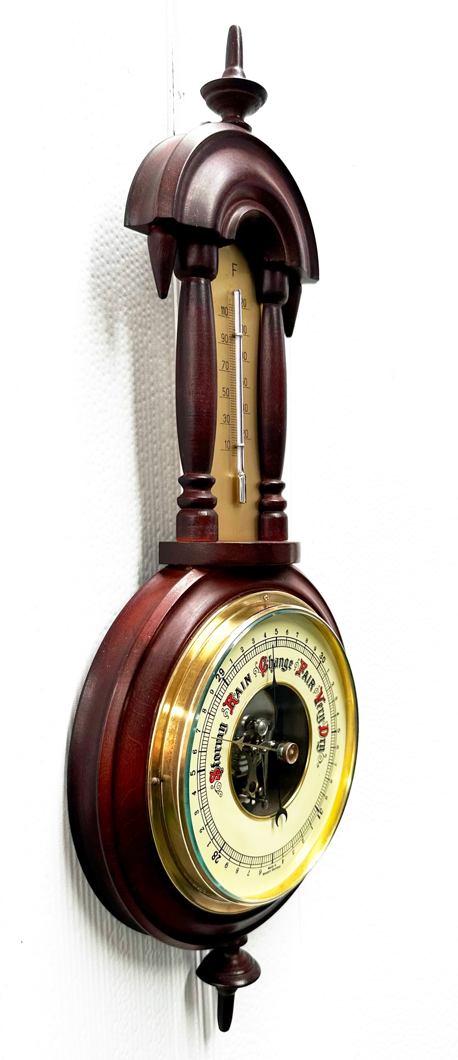 Vintage West German Wall Barometer & Thermometer | Adelaide Clocks