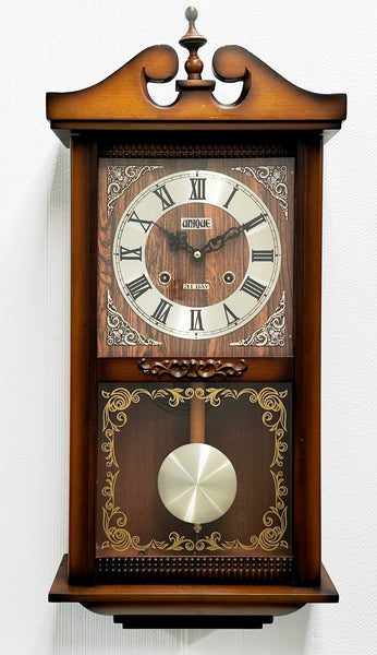 Vintage 31 Day UNIQUE Hammer on Coil Chime Pendulum Wall Clock