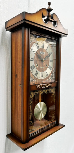 Vintage 31 Day UNIQUE Hammer on Coil Chime Pendulum Wall Clock