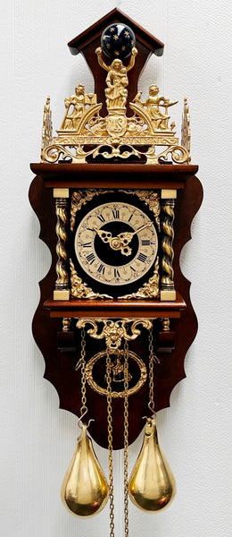 Vintage Dutch FHS Atlas Wall Pendulum Top Bell Chime Clock | Adelaide Clocks