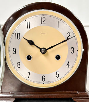 Vintage Brown Bakelite Enfield Hammer on Coil Strike Pendulum Mantel Clock | Adelaide Clocks