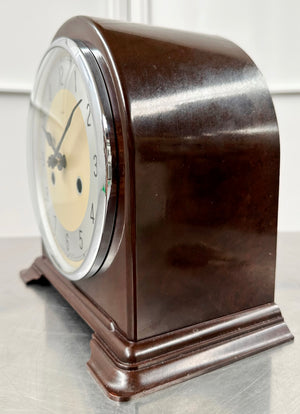 Vintage Brown Bakelite Enfield Hammer on Coil Strike Pendulum Mantel Clock | Adelaide Clocks