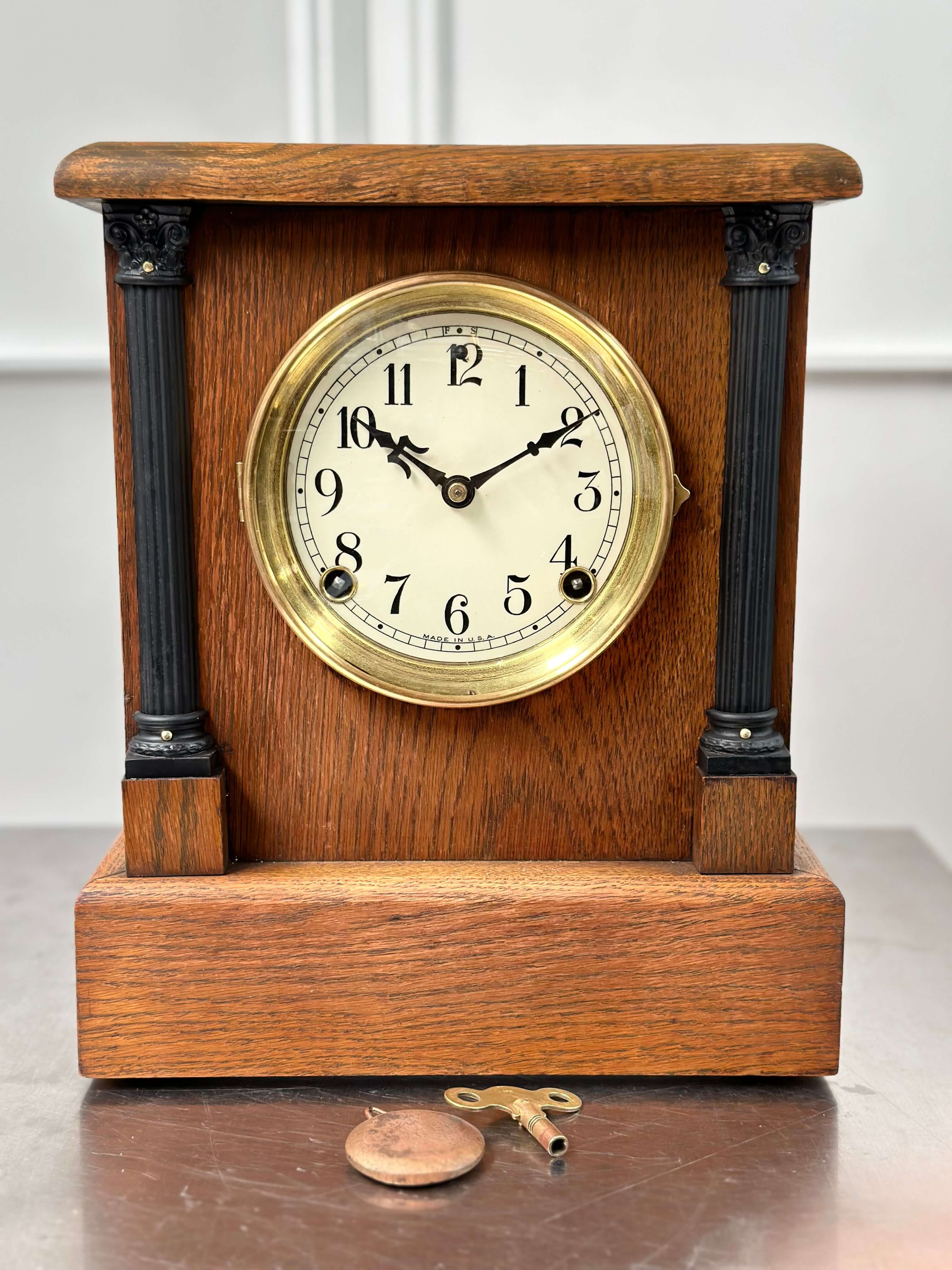 Antique Sessions USA Bell Chime Coil Strike Mantel Clock | Adelaide Clocks