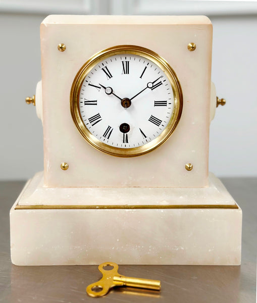 Antique French Alabaster Mantel Clock | Adelaide Clocks