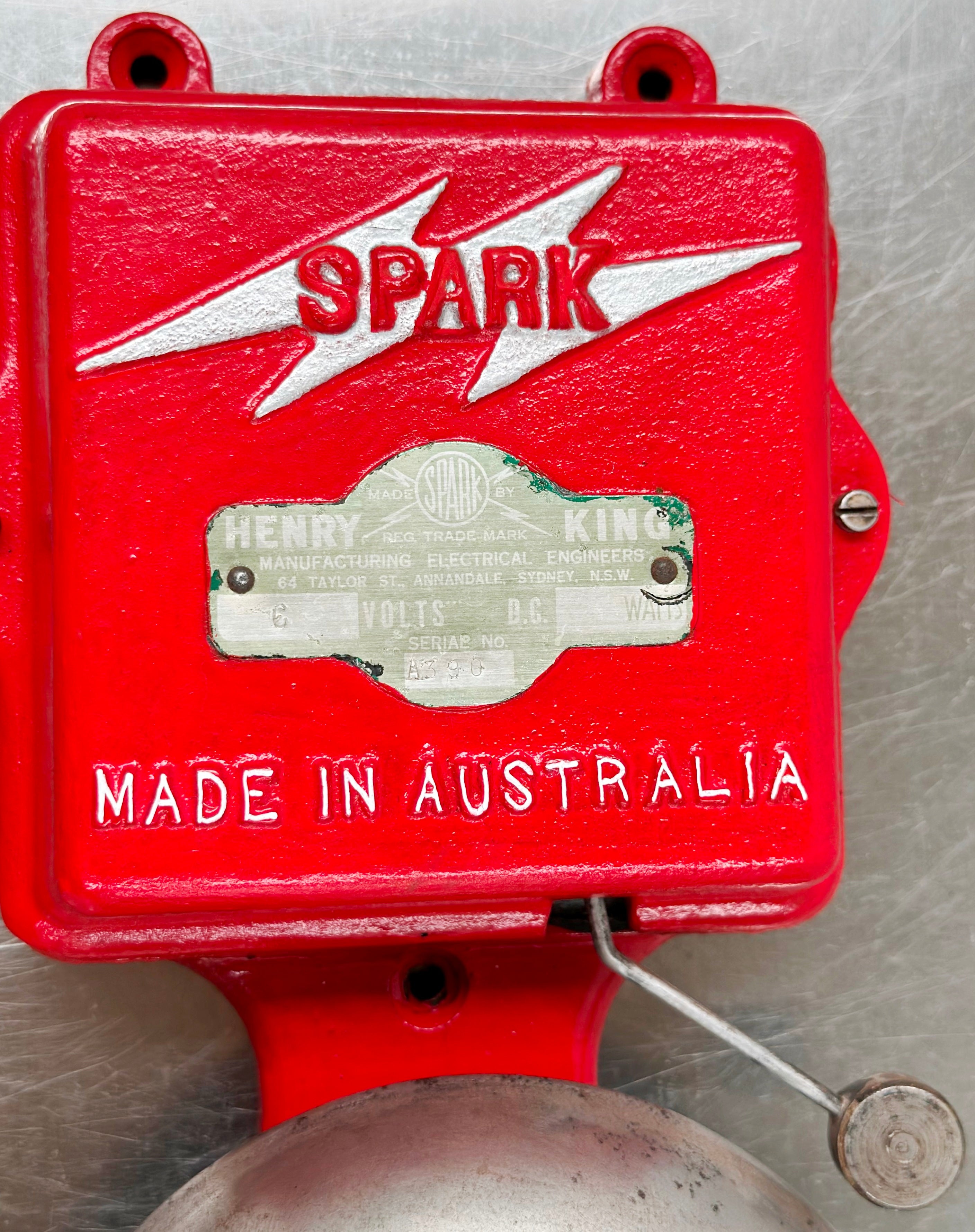 Vintage Cast Iron Spark Fire Alarm Bell | Adelaide Clocks