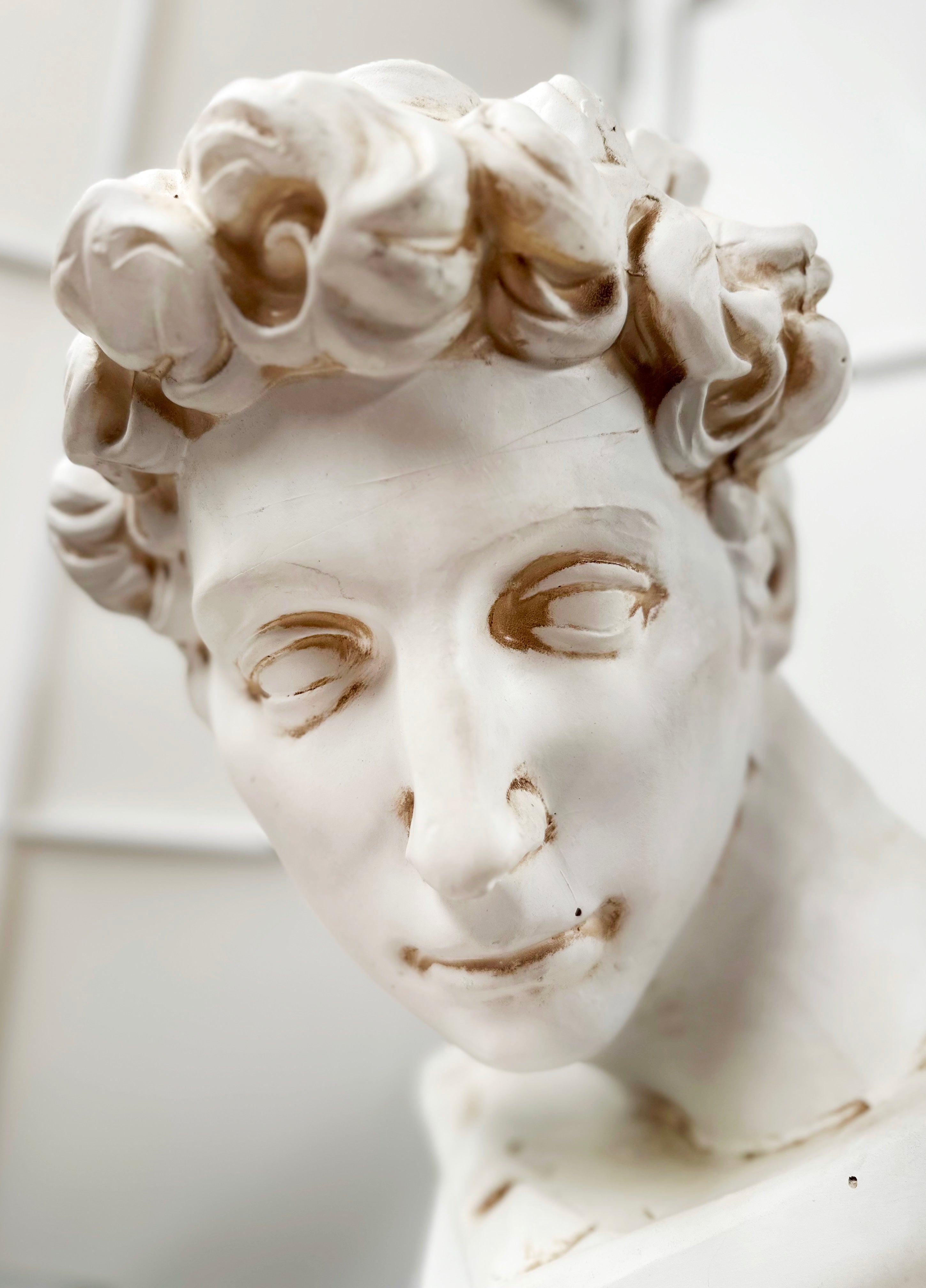 Vintage David Bust Sculptured Head Statue | Adelaide Clocks