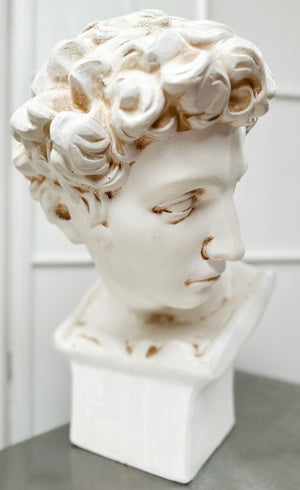 Vintage David Bust Sculptured Head Statue | Adelaide Clocks