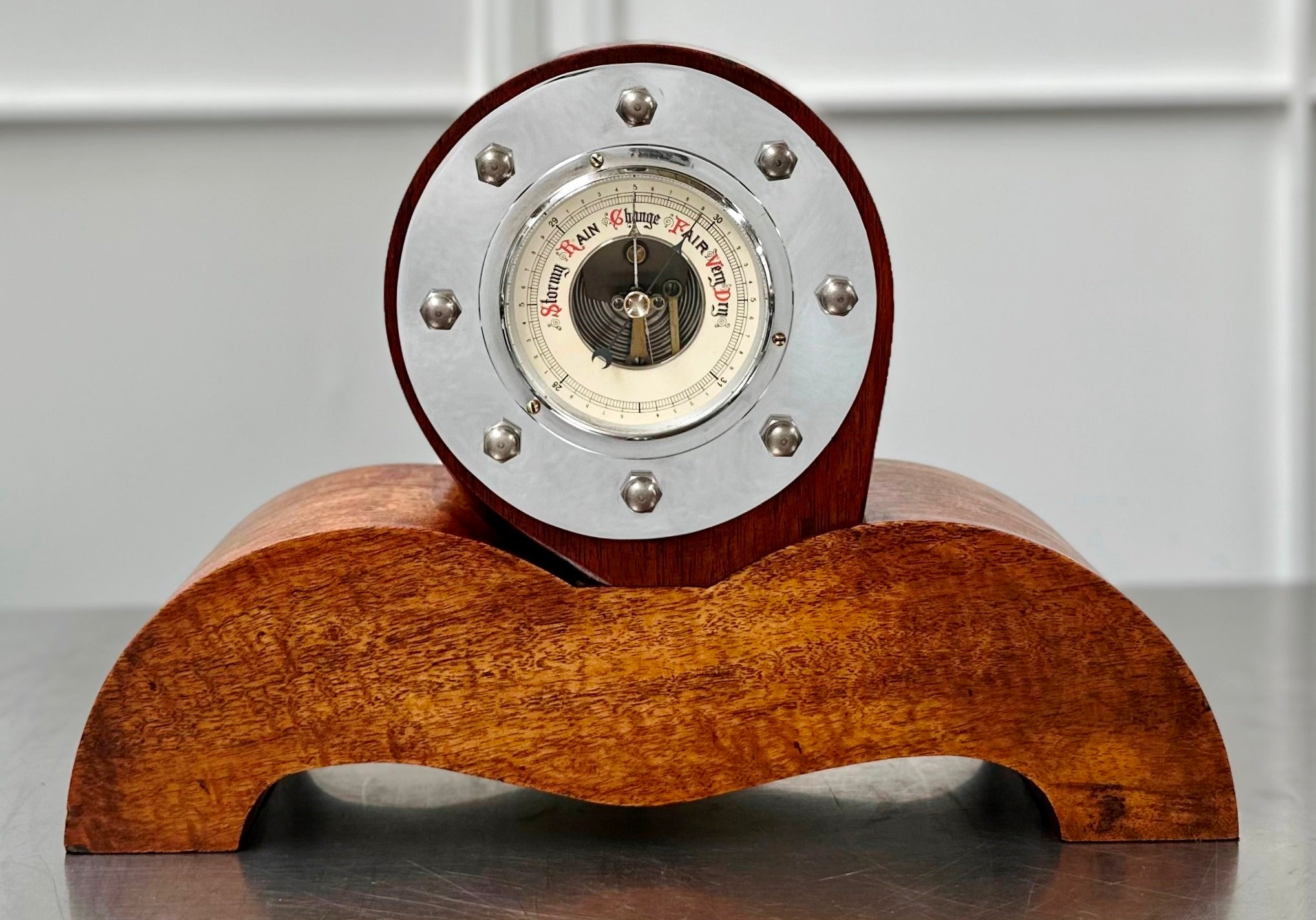 Vintage Wooden French Barometer Mantel  | Adelaide Clocks