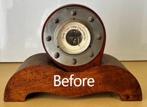 Vintage Wooden French Barometer Mantel  | Adelaide Clocks