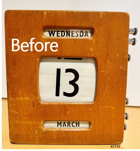 Vintage Perpetual Post Office Table Desk Wooden Calendar | Adelaide Clocks