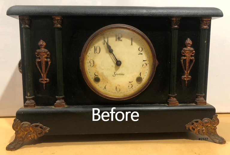 Antique Sessions Battery Mantel Clock | Adelaide Clocks